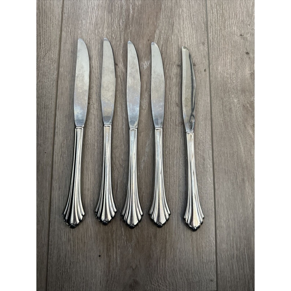 5 Dinner Knives Hollow Oneida BANCROFT Fortune Stainless 9"